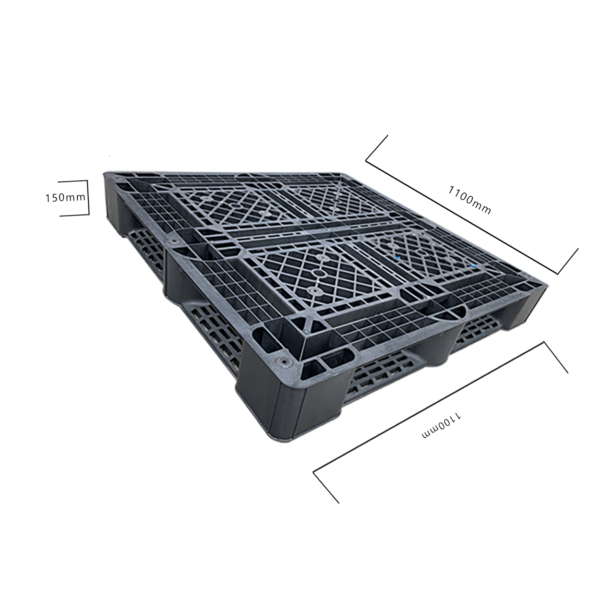 Pallet nhựa liền khối 1 mặt màu đen ( KT: 1100x1100x150mm )