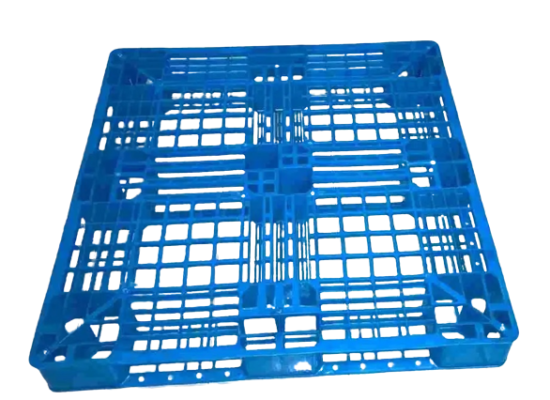 Pallet nhựa liền khối 1 mặt 1000x1000x120mm màu xanh